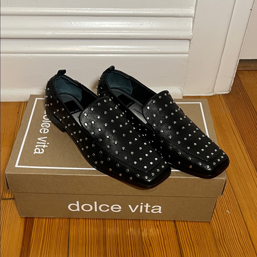 NIB Dolce Vita BENY Black Studded Loafers